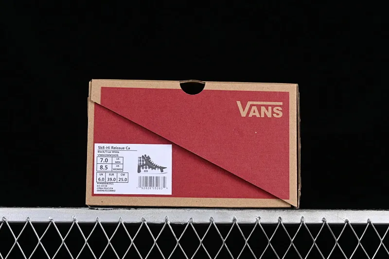 All categories Vans Vans series Vans Hi Vans high-top Vans Vault Sk8-Hi Cap LX Deconstruction New black and white checkerboard high-top canvas vulcanized sneakers VN0A3WM1XOS